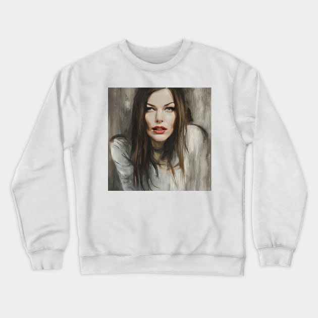 portrait of Liv Tyler Crewneck Sweatshirt by bogfl